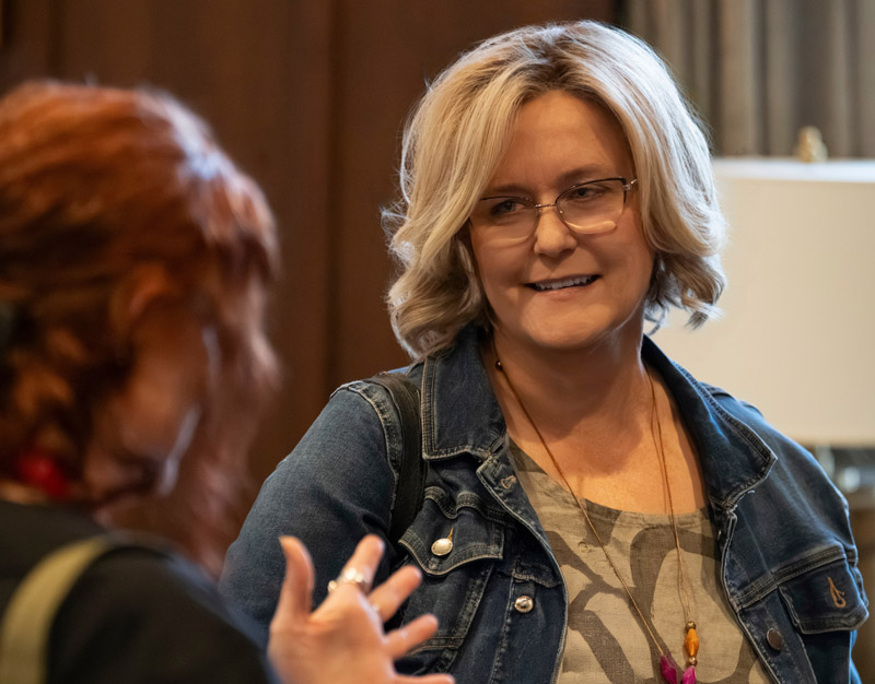 Women having a conversation